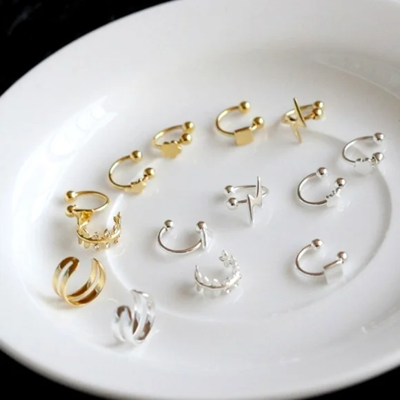 NEW in BOX Lightweight Stylish & Chic Silver & Gold Earcuffs in Assorted Styles - Picture 1 of 4